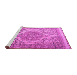 Sideview of Machine Washable Persian Pink Traditional Rug, wshtr3840pnk