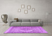 Machine Washable Persian Purple Traditional Area Rugs in a Living Room, wshtr3840pur