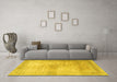 Machine Washable Persian Yellow Traditional Rug in a Living Room, wshtr3841yw