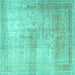 Square Persian Turquoise Traditional Rug, tr3841turq