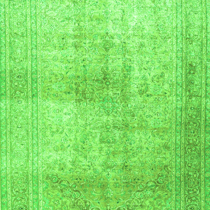 Serging Thickness of Machine Washable Persian Green Traditional Area Rugs, wshtr3841grn