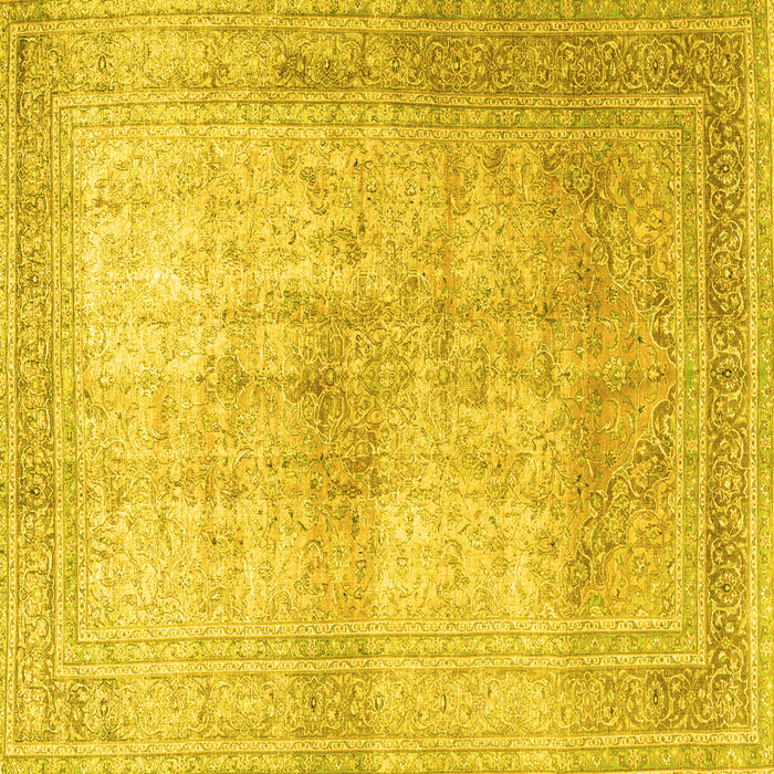 Square Persian Yellow Traditional Rug, tr3841yw