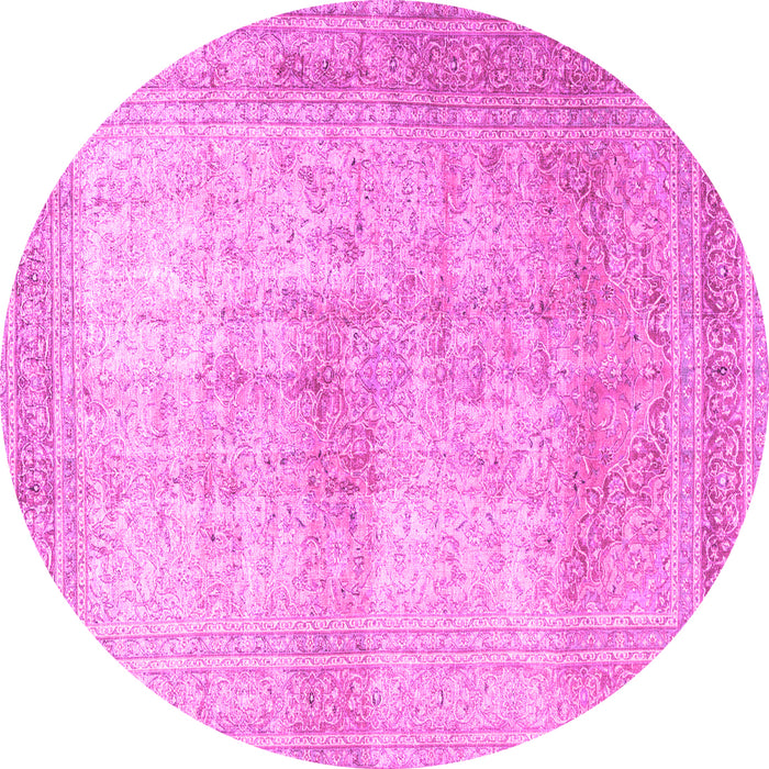 Round Persian Pink Traditional Rug, tr3841pnk