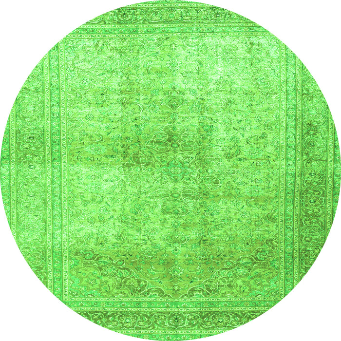 Square Persian Green Traditional Rug, tr3841grn