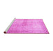 Sideview of Machine Washable Persian Pink Traditional Rug, wshtr3841pnk