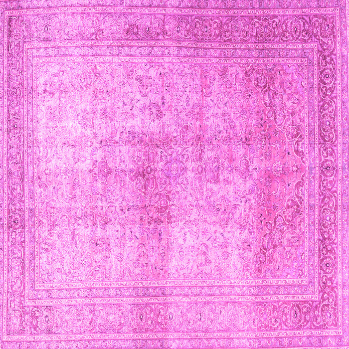 Square Machine Washable Persian Pink Traditional Rug, wshtr3841pnk