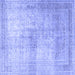 Square Persian Blue Traditional Rug, tr3841blu