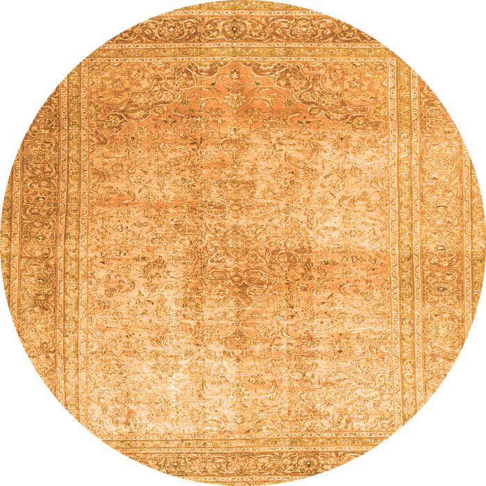 Square Persian Orange Traditional Rug, tr3841org