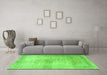 Machine Washable Persian Green Traditional Area Rugs in a Living Room,, wshtr3841grn