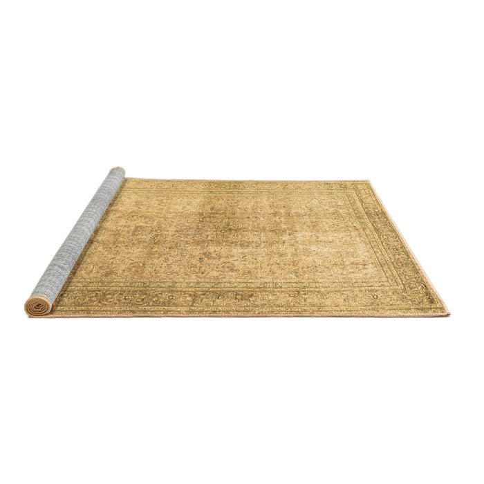 Sideview of Machine Washable Persian Brown Traditional Rug, wshtr3841brn