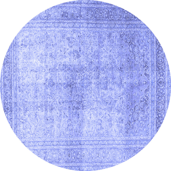 Round Persian Blue Traditional Rug, tr3841blu