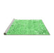 Sideview of Machine Washable Persian Emerald Green Traditional Area Rugs, wshtr3842emgrn
