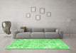 Machine Washable Persian Emerald Green Traditional Area Rugs in a Living Room,, wshtr3842emgrn
