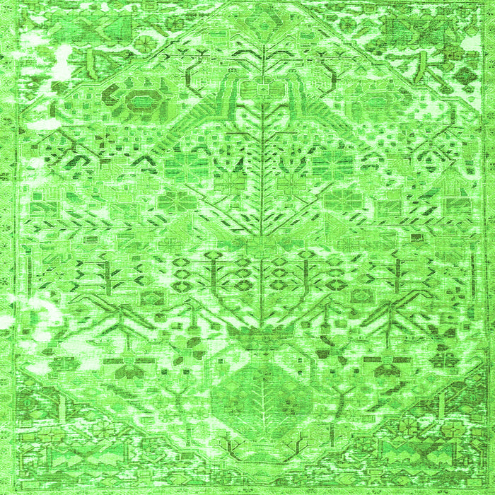 Serging Thickness of Persian Green Traditional Rug, tr3842grn