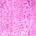 Square Machine Washable Persian Pink Traditional Rug, wshtr3842pnk