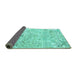 Sideview of Persian Turquoise Traditional Rug, tr3842turq