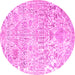 Round Persian Pink Traditional Rug, tr3842pnk