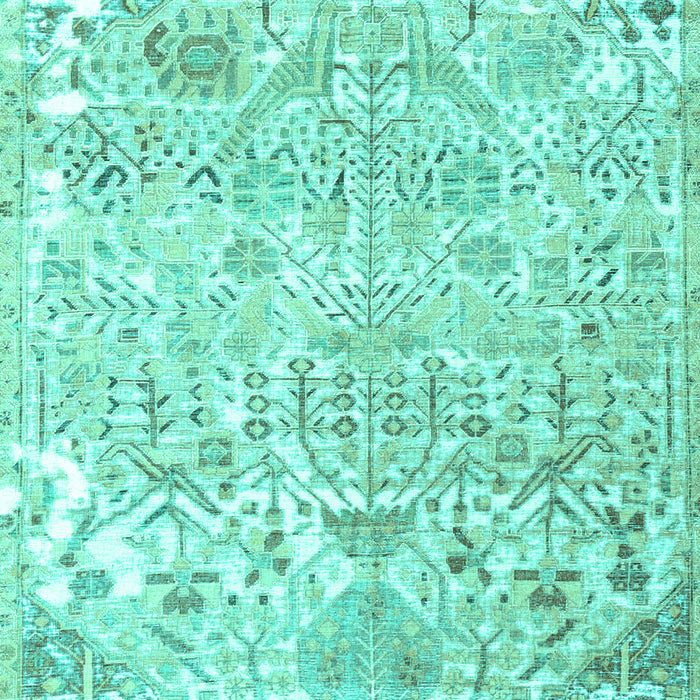 Machine Washable Persian Turquoise Traditional Area Rugs, wshtr3842turq