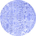 Round Persian Blue Traditional Rug, tr3842blu