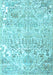 Machine Washable Persian Light Blue Traditional Rug, wshtr3842lblu