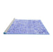 Sideview of Machine Washable Persian Blue Traditional Rug, wshtr3842blu