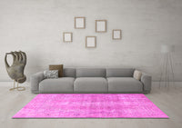 Machine Washable Persian Pink Traditional Rug, wshtr3843pnk