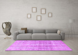 Machine Washable Persian Purple Traditional Area Rugs in a Living Room, wshtr3843pur