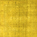 Square Persian Yellow Traditional Rug, tr3843yw