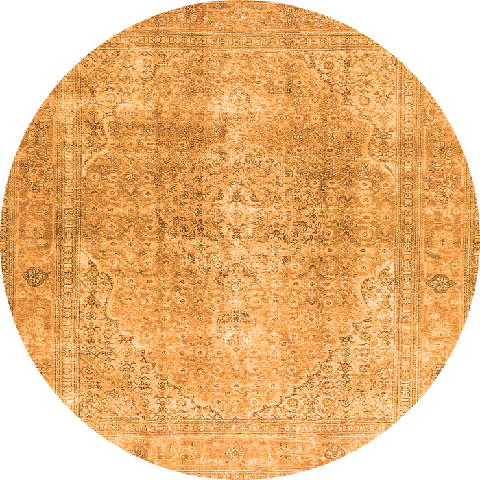 Square Persian Orange Traditional Rug, tr3843org