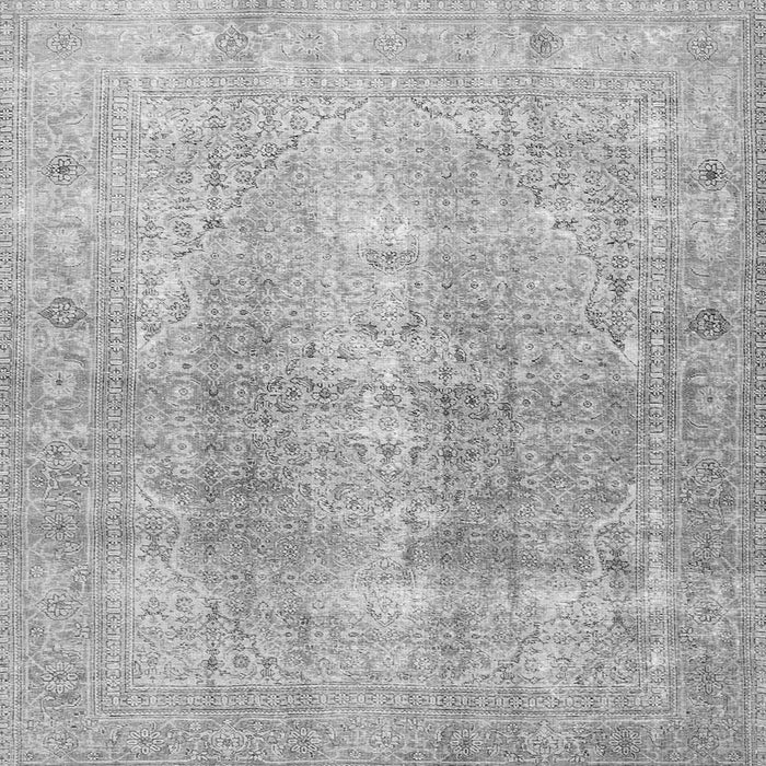 Round Machine Washable Persian Gray Traditional Rug, wshtr3843gry