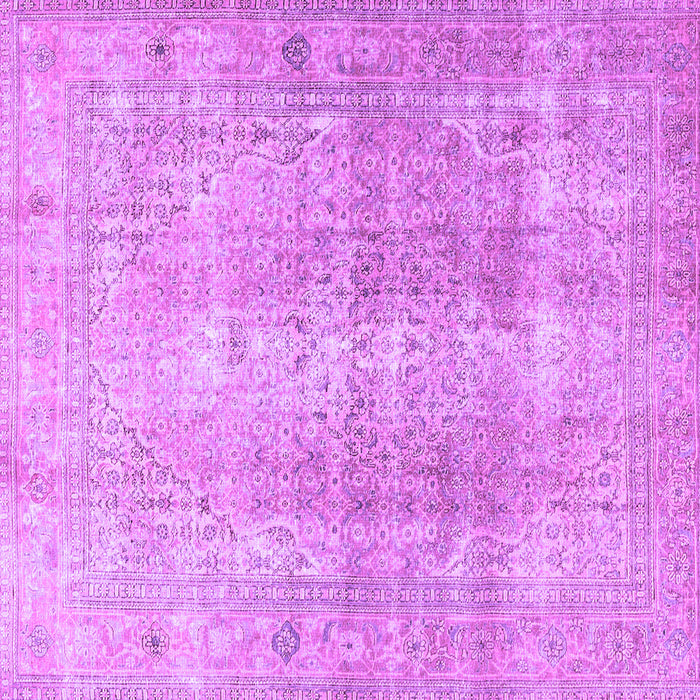 Square Machine Washable Persian Purple Traditional Area Rugs, wshtr3843pur