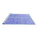 Sideview of Machine Washable Persian Blue Traditional Rug, wshtr3843blu