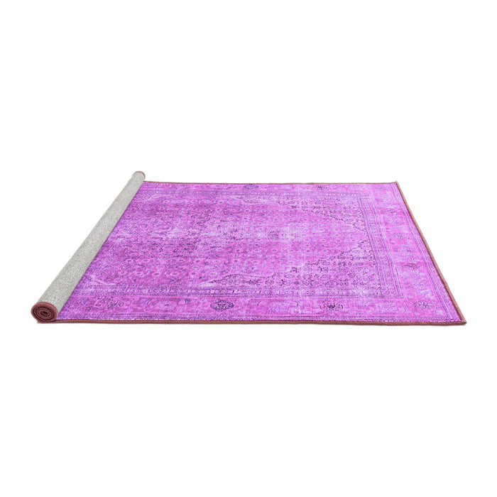Sideview of Machine Washable Persian Purple Traditional Area Rugs, wshtr3843pur
