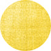 Round Persian Yellow Traditional Rug, tr3844yw