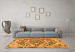 Machine Washable Animal Orange Traditional Area Rugs in a Living Room, wshtr3845org