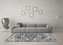 Machine Washable Animal Gray Traditional Rug in a Living Room,, wshtr3845gry