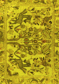 Animal Yellow Traditional Rug, tr3845yw