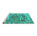 Sideview of Machine Washable Animal Turquoise Traditional Area Rugs, wshtr3845turq