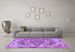 Machine Washable Animal Purple Traditional Area Rugs in a Living Room, wshtr3845pur