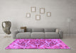 Machine Washable Animal Pink Traditional Rug in a Living Room, wshtr3845pnk