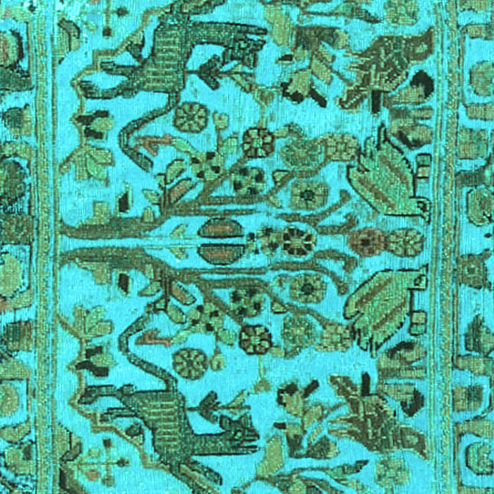 Machine Washable Animal Turquoise Traditional Area Rugs, wshtr3845turq