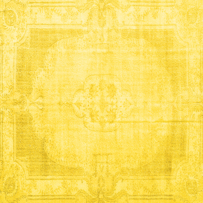 Square Persian Yellow Traditional Rug, tr3846yw