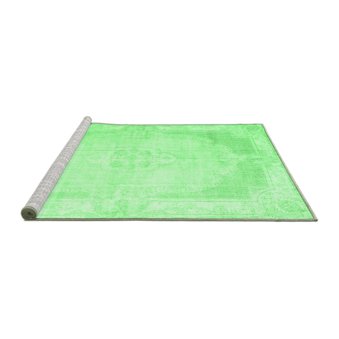 Sideview of Machine Washable Persian Emerald Green Traditional Area Rugs, wshtr3846emgrn