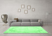 Machine Washable Persian Emerald Green Traditional Area Rugs in a Living Room,, wshtr3846emgrn