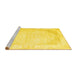 Sideview of Machine Washable Persian Yellow Traditional Rug, wshtr3846yw