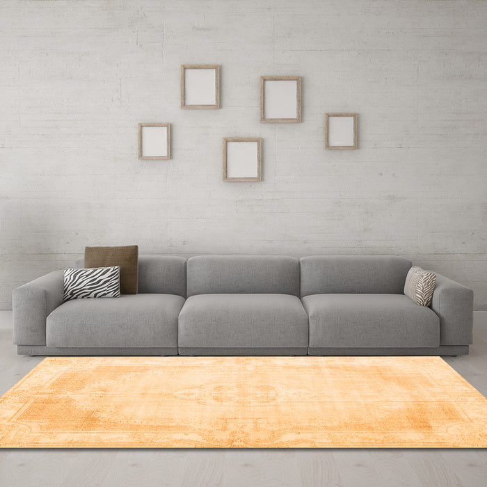 Machine Washable Persian Orange Traditional Area Rugs in a Living Room, wshtr3846org