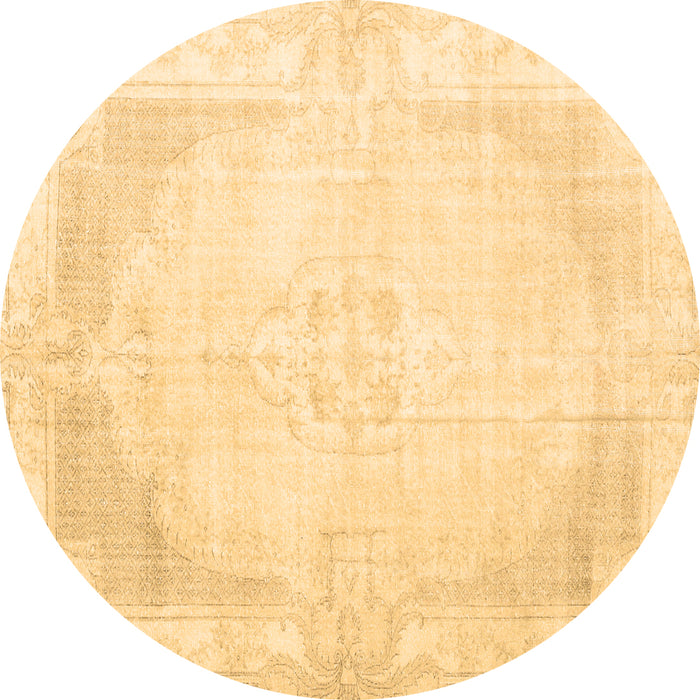 Round Machine Washable Persian Brown Traditional Rug, wshtr3846brn