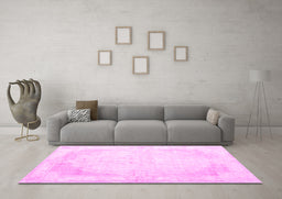 Machine Washable Persian Pink Traditional Rug in a Living Room, wshtr3846pnk