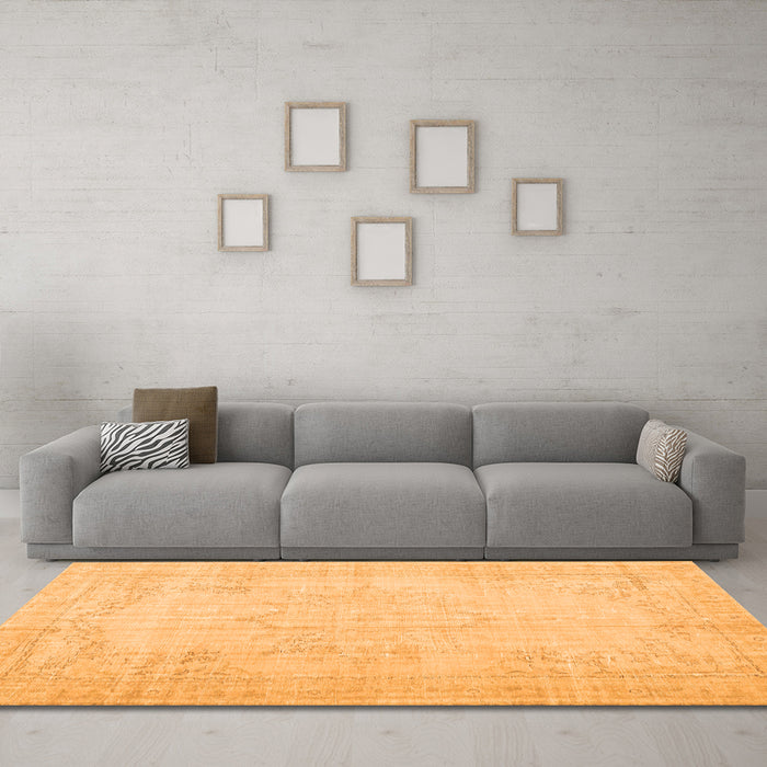 Machine Washable Persian Orange Traditional Area Rugs in a Living Room, wshtr3847org