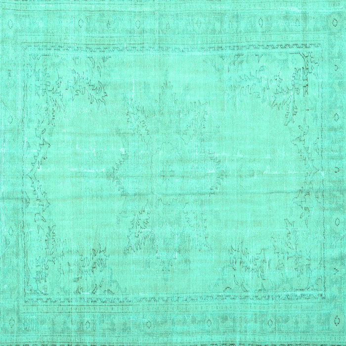 Square Machine Washable Persian Turquoise Traditional Area Rugs, wshtr3847turq